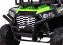 Buggy UTV Terenówka dla dzieci Zielony + Pilot + Bagażnik + Wolny Start + EVA + MP3 LED