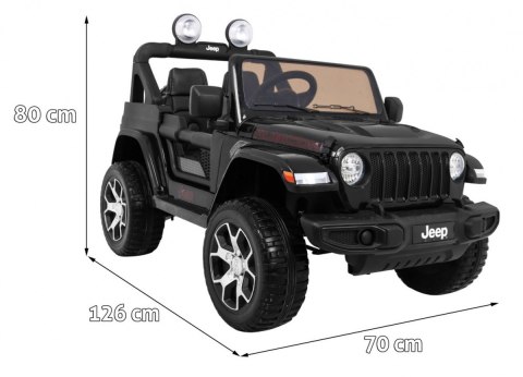 Jeep Wrangler Rubicon terenowy na akumulator dla dzieci Czarny + Pilot + 4x4