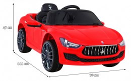 Maserati Ghibli na akumulator dla dzieci Czerwony + Pilot + Wolny Start + EVA + MP3 USB + LED