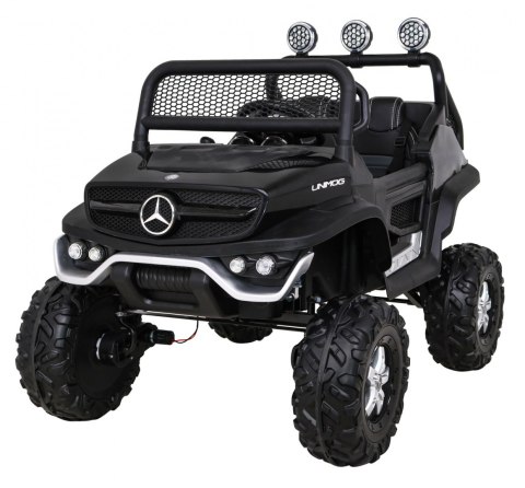 Mercedes Benz Unimog dla dzieci Czarny + Napęd 4x4 + Pilot + Bagażnik + Wolny Start + MP3 LED