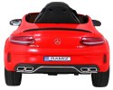 Mercedes Benz C63 AMG dla dzieci Czerwony + Pilot + 5-pkt pasy + EVA + Bagażnik + MP3 LED