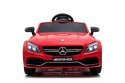 Mercedes Benz C63 AMG dla dzieci Czerwony + Pilot + 5-pkt pasy + EVA + Bagażnik + MP3 LED