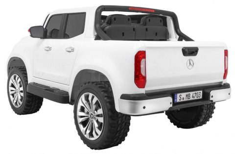 Mercedes Benz X-Class dla dzieci Biały Pickup + Pilot + Napęd 4x4