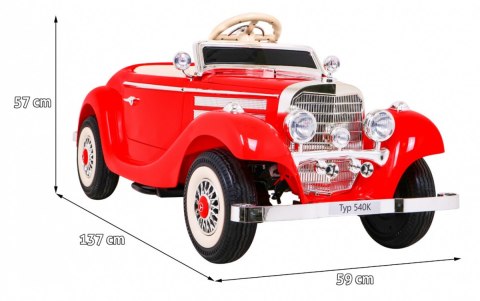 Mercedes Benz Retro 540A dla dzieci Czerwony