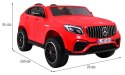 Auto Mercedes GLC 63S dla dzieci Czerwony + Napęd 4x4 + MP4 + LED + Ekoskóra + Wolny Start + EVA