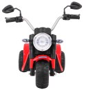 Motorek MiniBike na akumulator dla dzieci Czerwony + Dźwięki + Światła LED + Ekoskóra