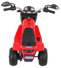 Motorek MiniBike na akumulator dla dzieci Czerwony + Dźwięki + Światła LED + Ekoskóra