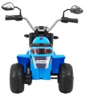 Motorek MiniBike na akumulator dla dzieci Niebieski + Dźwięki + Światła LED + Ekoskóra