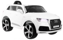 Audi Q7 Lift na akumulator dla dzieci Biały + Pilot + Wolny Start + EVA + Ekoskóra + MP3 LED