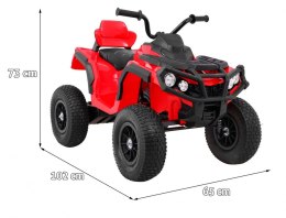 Quad ATV Air na akumulator dla dzieci Czerwony+ Koła pompowane + Radio MP3 + Wolny Start