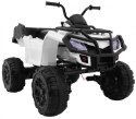 Quad XL ATV na akumulator dla dzieci Biały + Napęd 4x4 + Bagażnik + Wolny Start + EVA + Audio LED