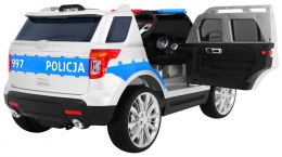 Auto SUV Policja na akumulator dla dzieci + Syreny + Światła + Megafon + Pilot + Wolny Start + EVA + Naklejki