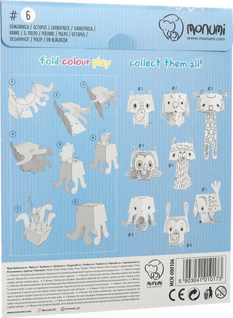 "Ośmiornica" kolorowanka-składanka 3D dla dzieci