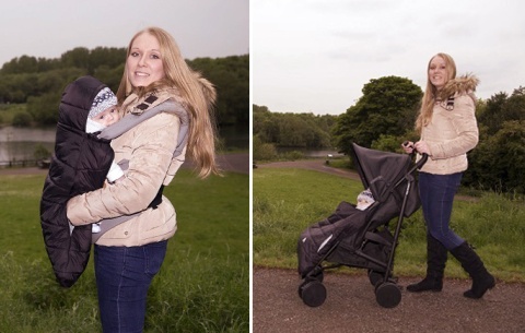 CuddleCo Comfi-Cape 2w1 Śpiworek do wózka lub nosidła - fuksja/granat