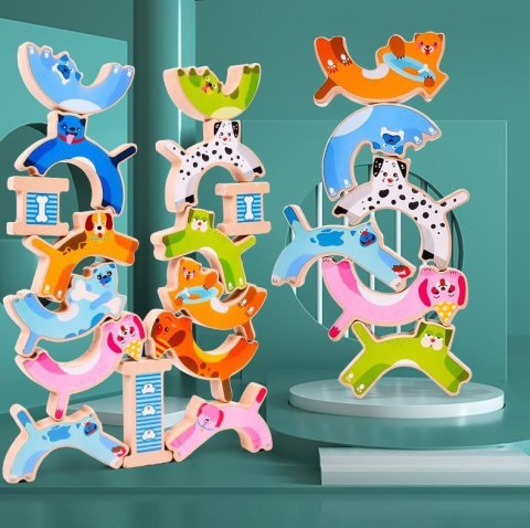 BALANSUJĄCE PSY DREWNIANE GRA ZRĘCZNOŚCIOWA JHTOY-637