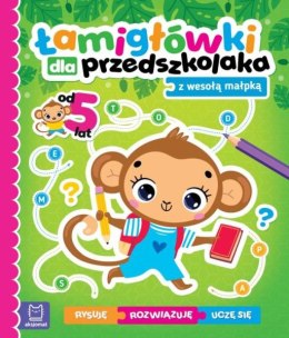Książka Łamigłówki dla przedszkolaka z wesołą małpką. Rysuję - rozwiązuję - uczę się. Od 5 lat
