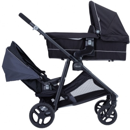 Time2Grow GRACO 2w1 wózek podwójny jeden po drugi (+ dodatkowe siedzisko, gondola) - Iron/Black
