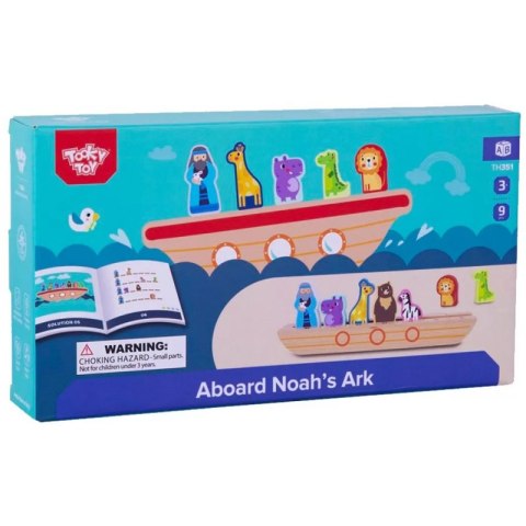 TOOKY TOY Drewniana Układanka Łamigłówki dla Dzieci Noe i Zwierzęta