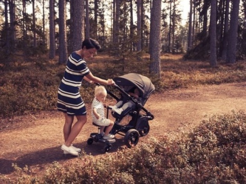 Dostawka do wózka BUMPRIDER SIT - czarny/różowy