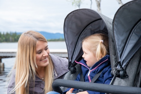 TFK wózek bliźniaczy Duo Sport koła komorowe (2 siedziska) do 45 kg - zielony