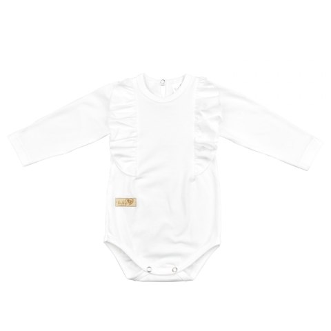 BABY 01379 Body niemowlęce dł rękaw Falbanka Ecru 80/86