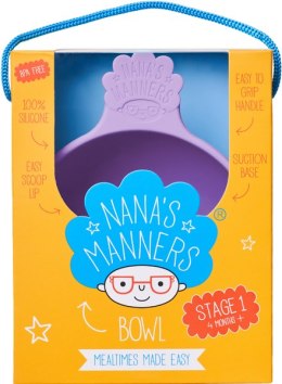Nana's Manners PURPLE Miska silikonowa z przyssawką i uchwytem