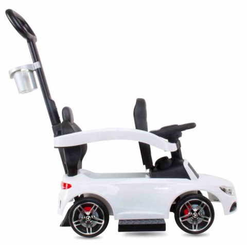 Jeździk pchacz chodzik dla dziecka Mercedes C-Class z popychaczem i podnóżkiem biały