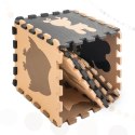 Mata edukacyjna piankowa puzzle brązowa 85 x 85 cm 9 elementów