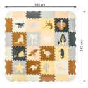 Mata edukacyjna piankowa puzzle kojec brązowa 143 x 143 cm 36 elementów