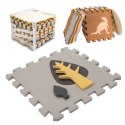 Mata edukacyjna piankowa puzzle kojec brązowa 143 x 143 x 1 cm 36 elementów