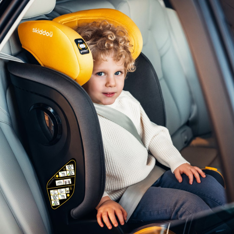 Taby Skiddou i-size15-36 kg 100-150 cm IsoFix fotelik samochodowy - Skiddou Yellow