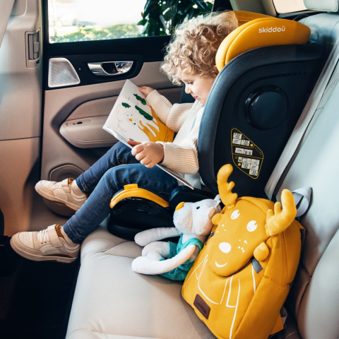 Taby Skiddou i-size15-36 kg 100-150 cm IsoFix fotelik samochodowy - Skiddou Yellow