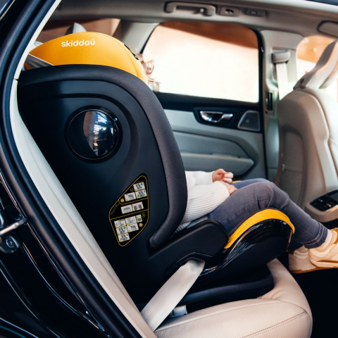 Taby Skiddou i-size15-36 kg 100-150 cm IsoFix fotelik samochodowy - Skiddou Yellow