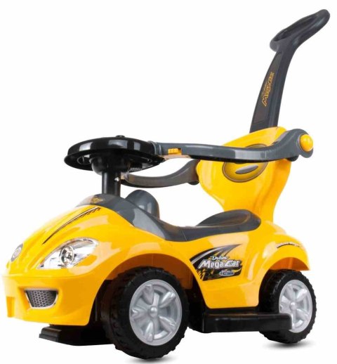 Jeździk pchacz chodzik dla dziecka Mega car z popychaczem 24m+ żółty