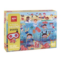 Puzzle z magicznymi okularami Apli Kids - Plaża 4+