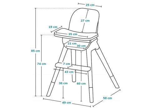 KOEN Lionelo krzesełko do karmienia 2w1 do 30 kg - Pink Rose