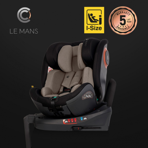 Le Mans i-Size RWF Cavoe 0-36kg obrotowy 360° fotelik samochodowy 40-150cm - Taupe