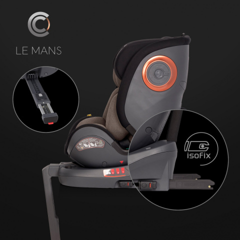 Le Mans i-Size RWF Cavoe 0-36kg obrotowy 360° fotelik samochodowy 40-150cm - Taupe
