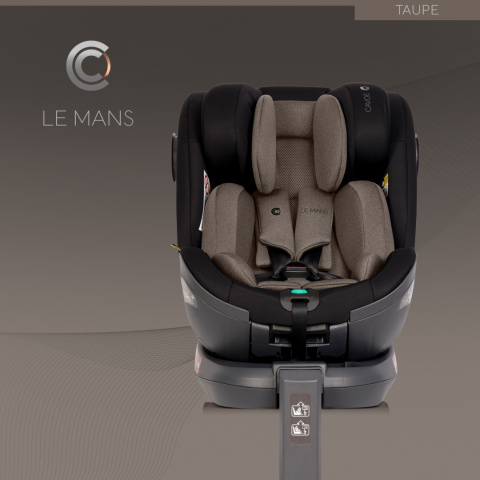 Le Mans i-Size RWF Cavoe 0-36kg obrotowy 360° fotelik samochodowy 40-150cm - Taupe