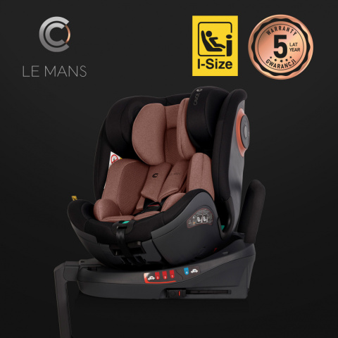 Le Mans i-Size RWF Cavoe 0-36kg obrotowy 360° fotelik samochodowy 40-150cm - Terracotta