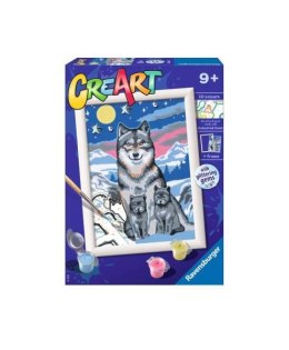 Malowanka CreArt dla dzieci: Wilk z młodymi 200443 RAVENSBURGER malowanie po numerach
