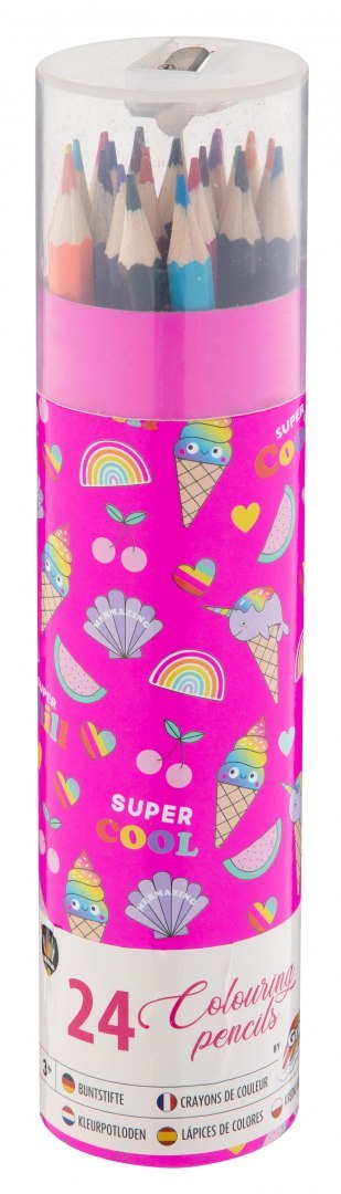24 kredki do kolorowania w tubie, mix 2 szt.