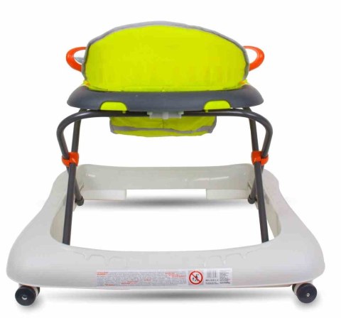 Chodzik dla dziecka ze stoperami i kierownicą - cytrynowo szary