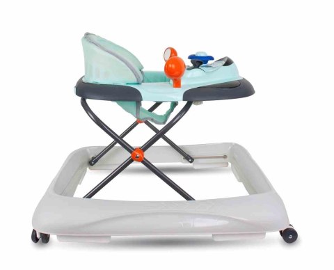 Chodzik dla dziecka ze stoperami i kierownicą - turkusowo szary