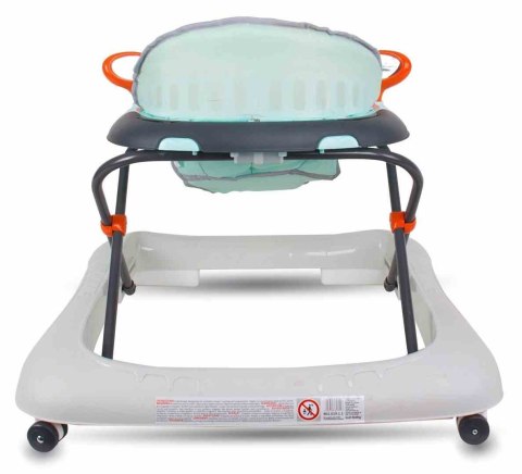 Chodzik dla dziecka ze stoperami i kierownicą - turkusowo szary