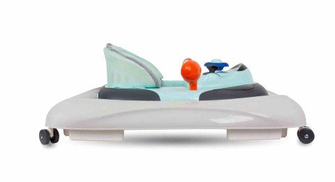 Chodzik dla dziecka ze stoperami i kierownicą - turkusowo szary