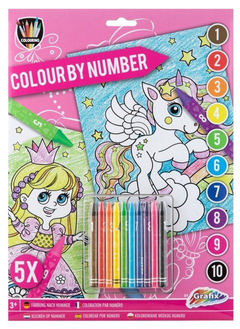 Koloruj po numerkach A4 z kredkami