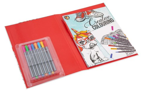 Kreatywne kolorowanie 48 wzorów + 8 finelinery