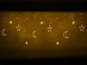 Lampki LED kurtyna księżyc gwiazdy 2,5m 138LED ciepły biały