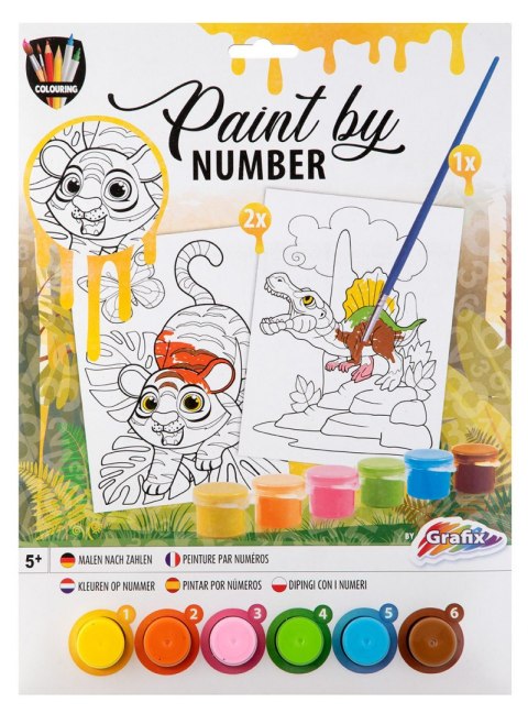Malowanie po numerkach 2 x A4, 3 szt. - 6 farbek
